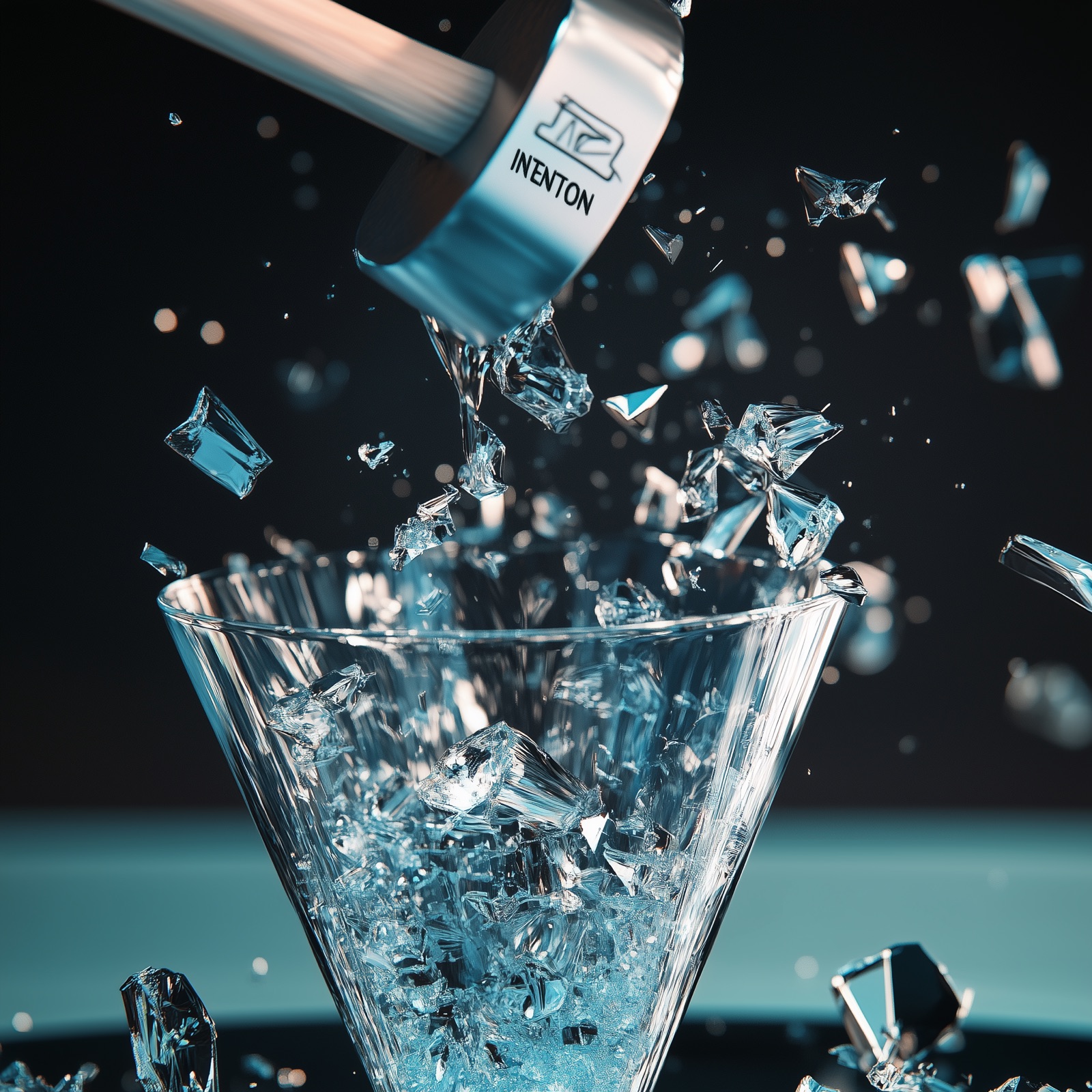 A traditional, glassy marketing funnel, symbolizing the outdated and militaristic approach of predatory commerce.